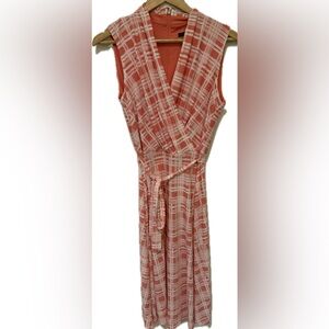 Tommy Hilfiger Pink and White Plaid Midi Dress size 4